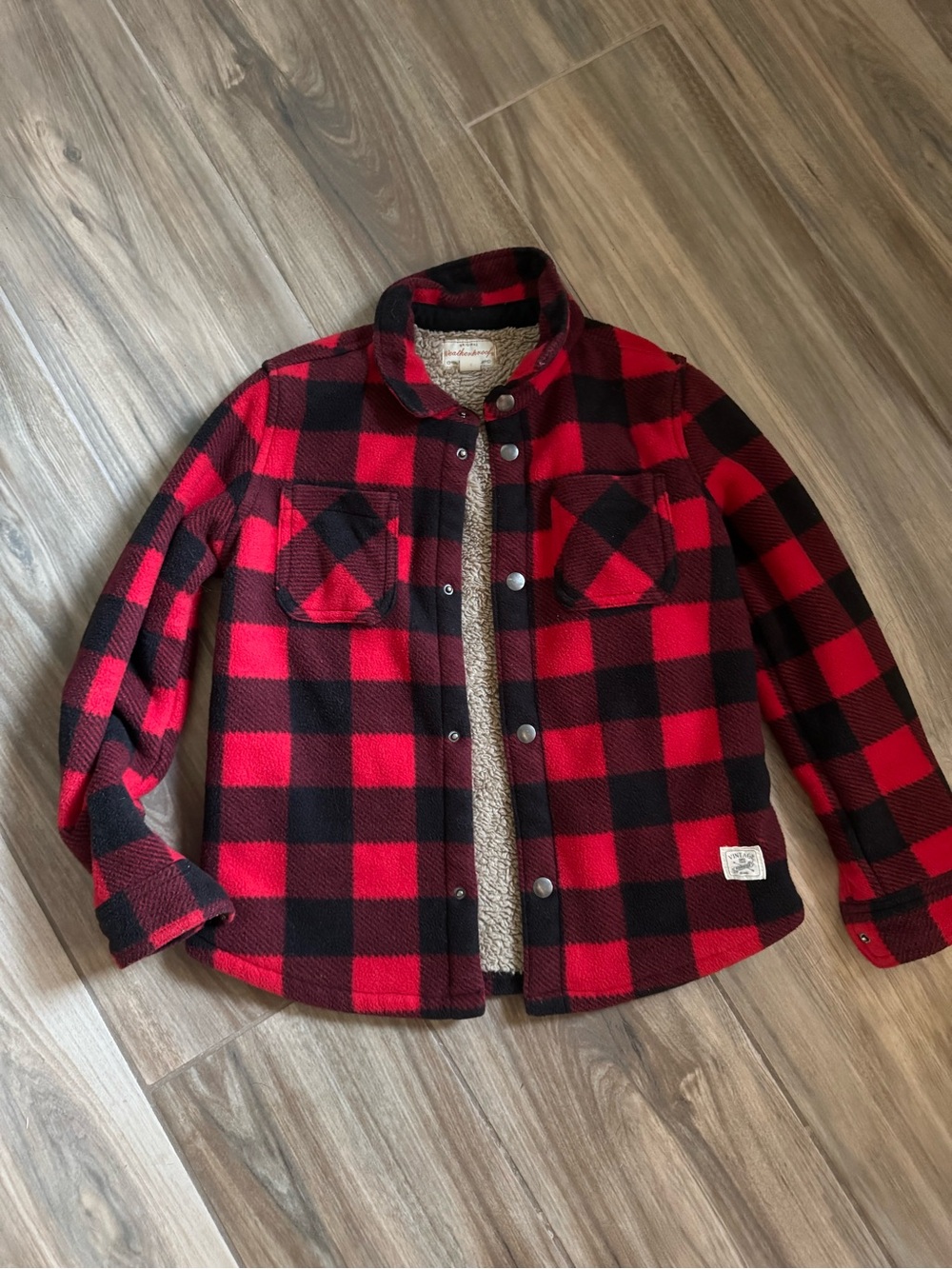 Weatherproof Kids Red and Black Buffalo Plaid Puffer Jacket